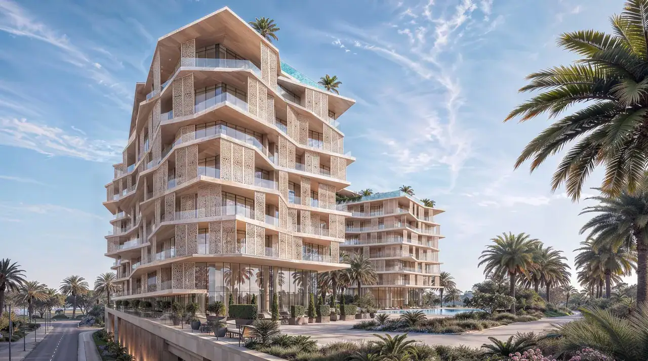 Vizualizace projektu Richmond Residences v komunitě Mira Coral Bay v Ras Al Khaimah